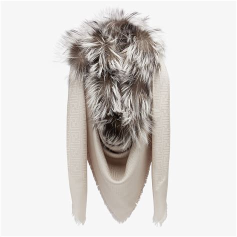 fendi fox fur shawl|Touch Of Fur Shawl .